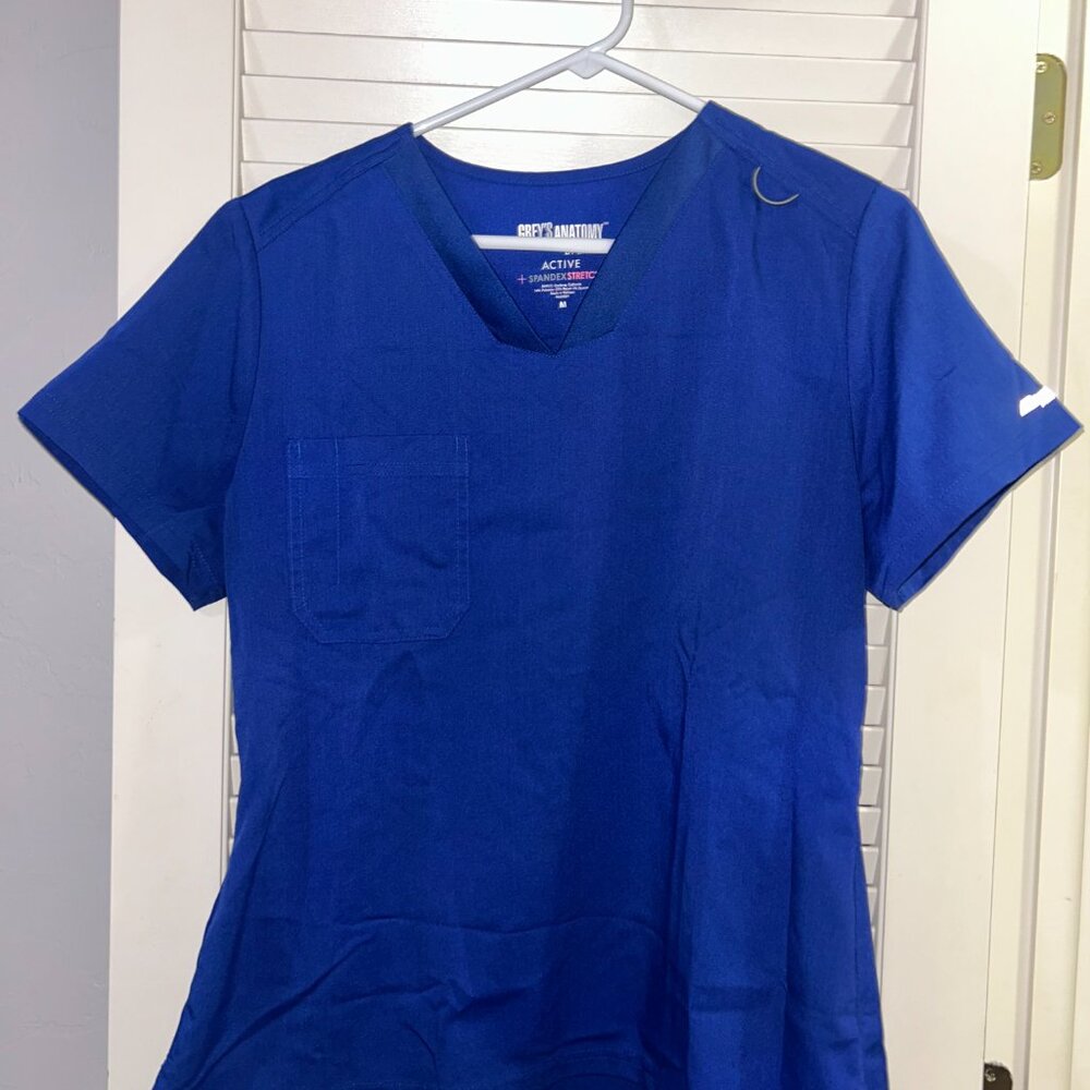 Grey's Anatomy Galaxy Blue Scrub Top